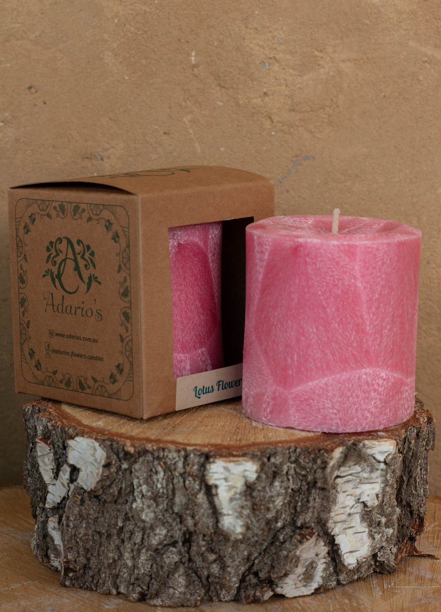 Lotus Flower | Floral Pillar Candle