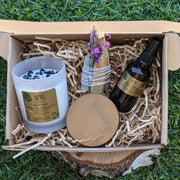 NATURAL SMALL GIFT BOX ESSENTIAL OIL ROOM SPRAY SOY CANDLE CRYSTAL MASSAGE OIL SMUDGES