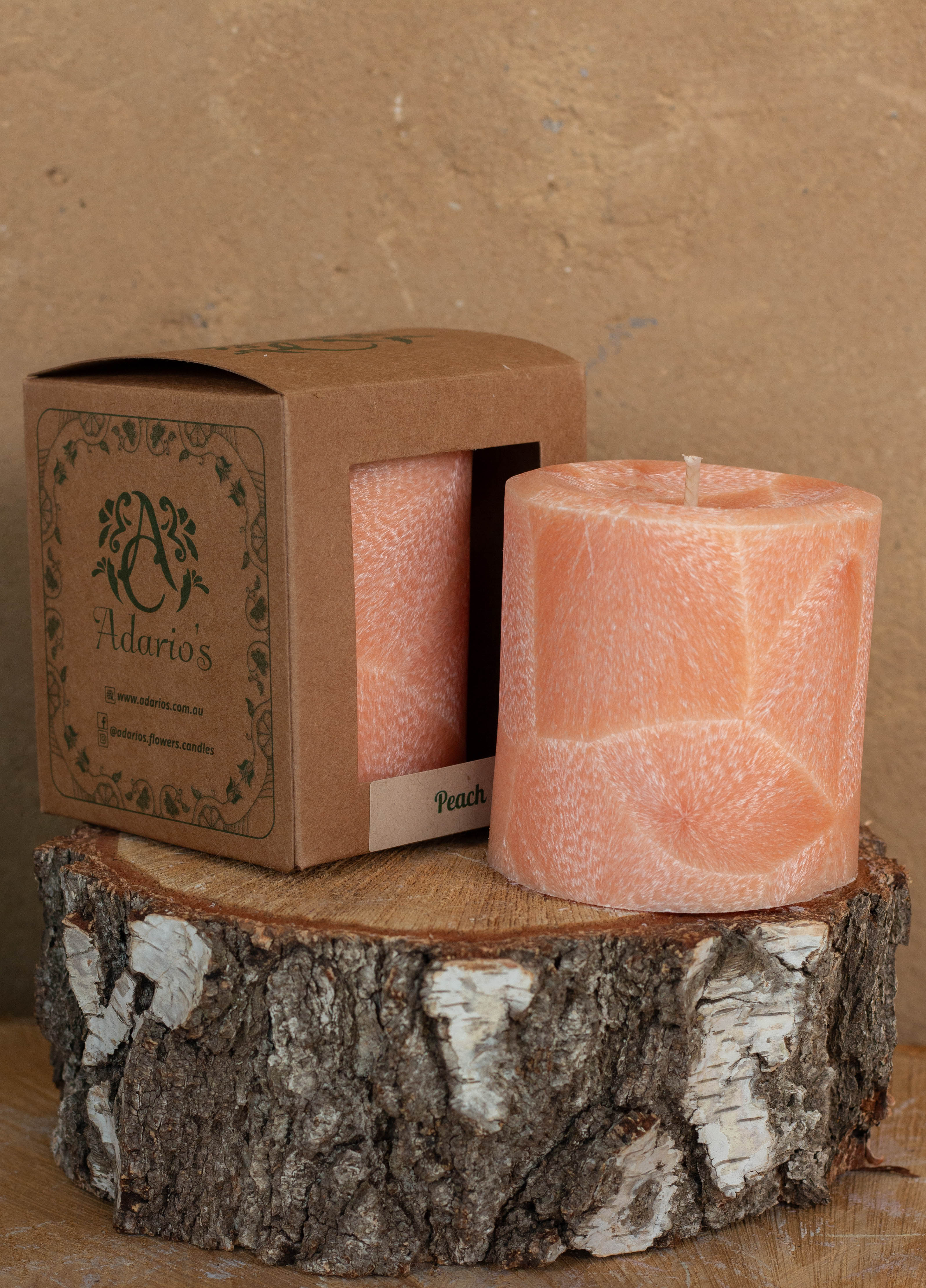 Peach | Fruity Pillar Candle