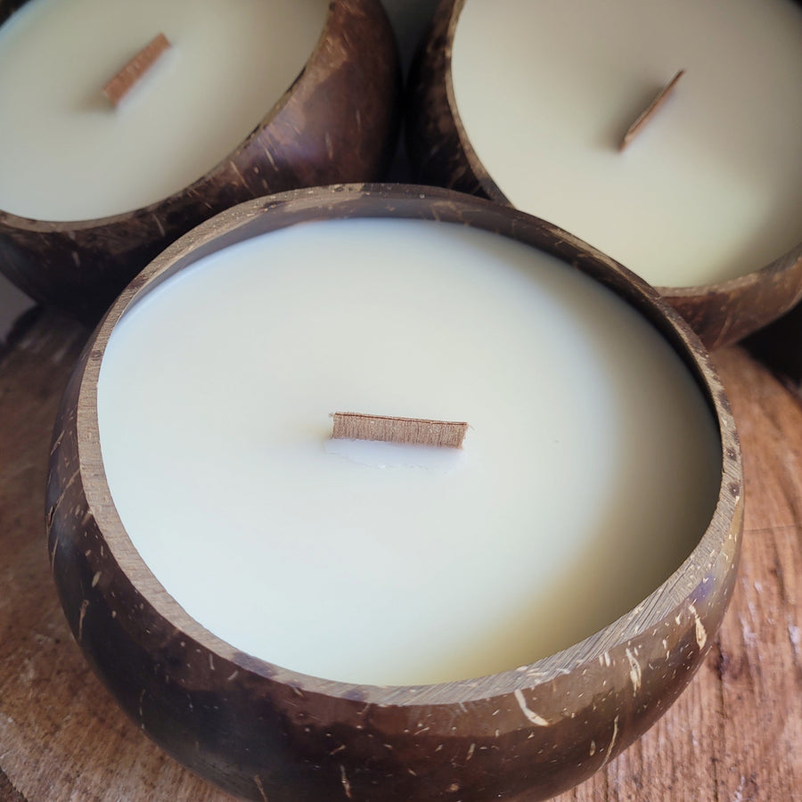 NATURAL SOY COCONUT SHEL CANDLE WOOD WICK