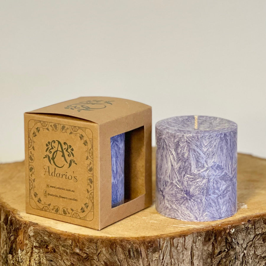 French Lavender | Floral Pillar Candle